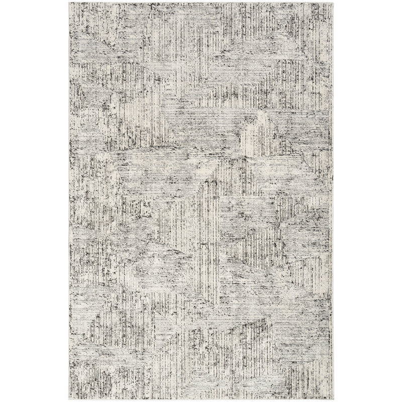 Tapis noir crème irradiant Ck024, Rectangle 3 pi 11 po x 5 pi 11 po