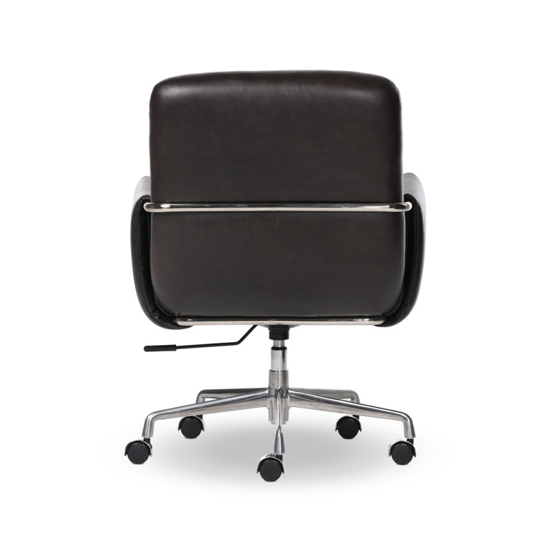 Sherman Leather Swivel Task Chair, Sonoma Black