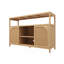 Buffet élégant en bambou avec rangement spacieux, parfait pour l'organisation de la salle de bain et du salon
