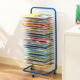 Art Drying Rack 25 Removable Shelves Paint Drying Rack With 4 Wheels Blue