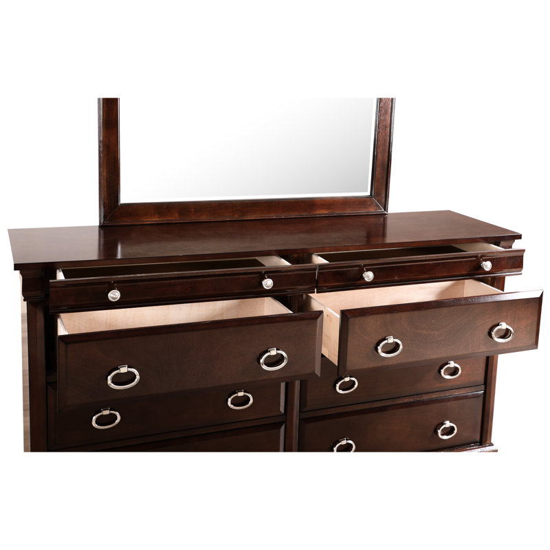Commode cappuccino de style traditionnel et doublure en feutre accentuée de nickel