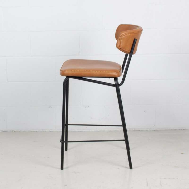 Tabouret de bar et de comptoir Macey (29 po / 26 po), Selle de cuir, Tabouret de comptoir (siège d'une hauteur de 26 p