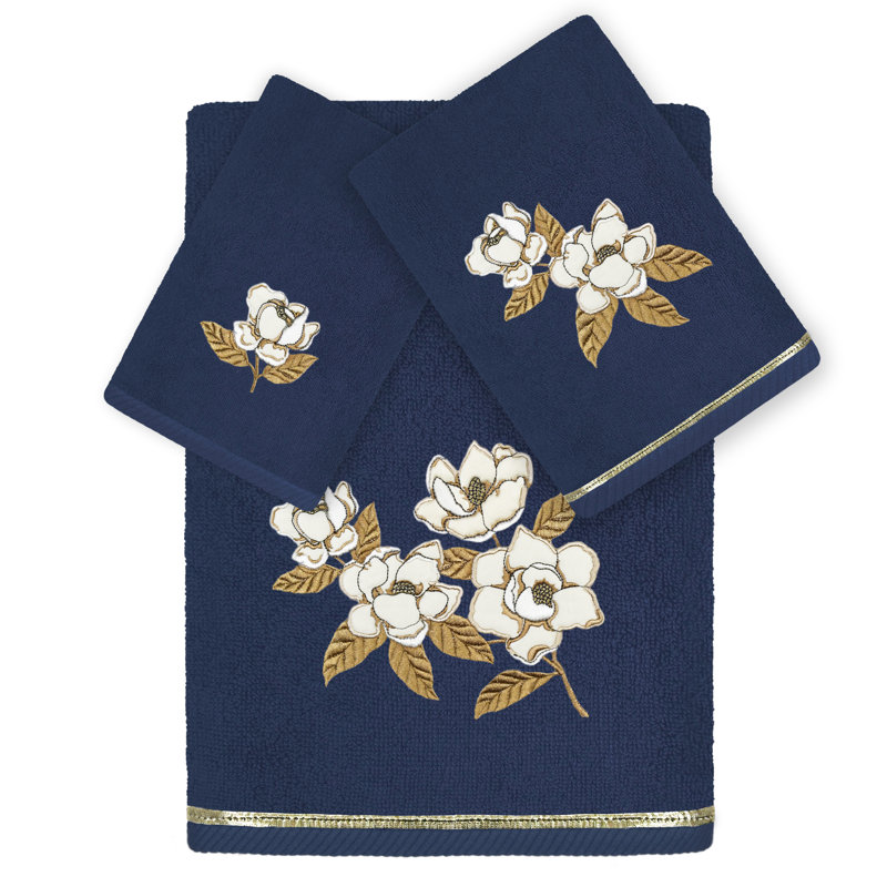 Ensemble 3 serviettes de bain, Marin