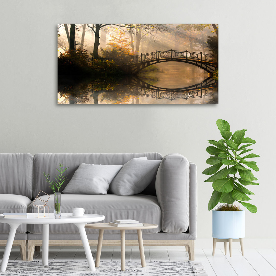 Alte Brücke im Herbst - Kunstdrucke auf Leinwand