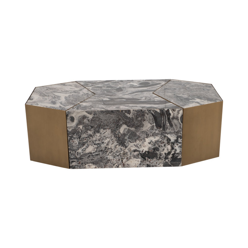 Sagebrook Home 50" 3-Pieces Revere Marble Coffee Table, Brown