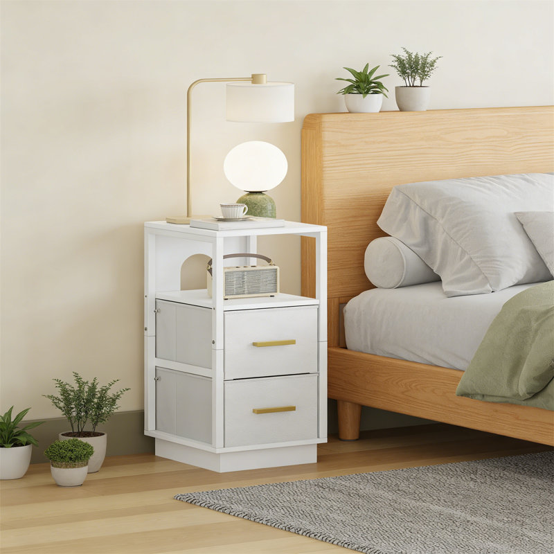 30cm W Metal Bedside Table