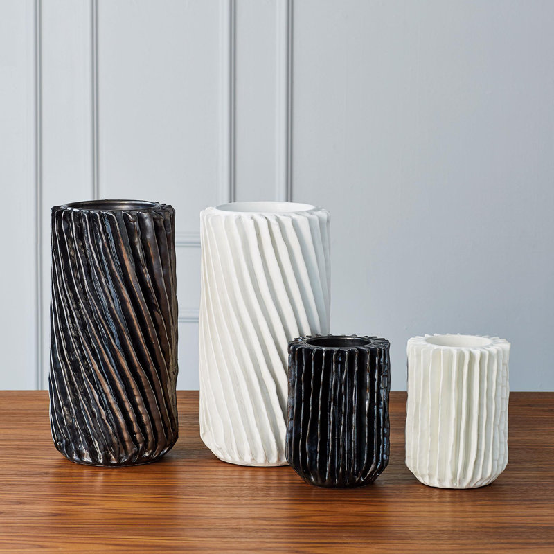 Radiator Swirl Vase-Matte White-Lg