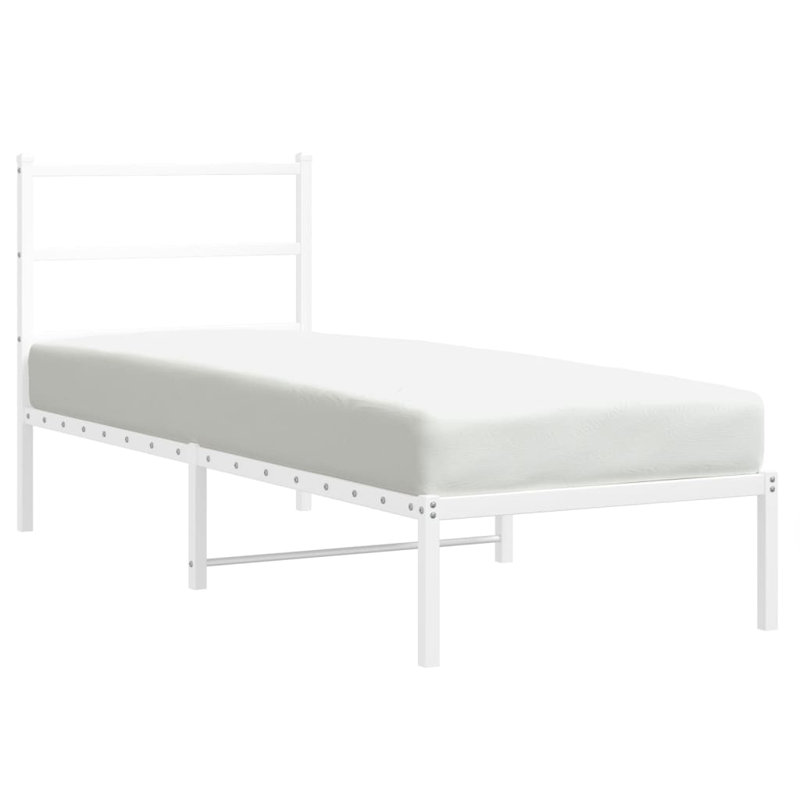 Metal Bed, 80 x 200 cm, White
