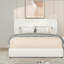 Grand lit plateforme tapissier ivoire grand avec rangement breveté à 4 tiroirs, tête de lit capitonnée à coutures courbées, support de matelas à lattes en bois, aucun sommier requis