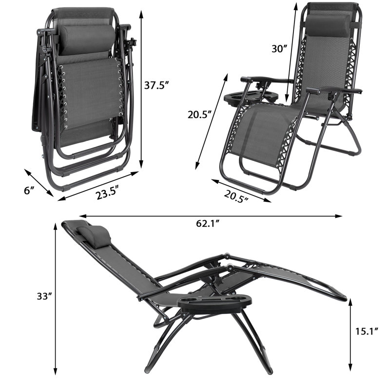 Fauteuil inclinable zéro gravité Khalid, Noir