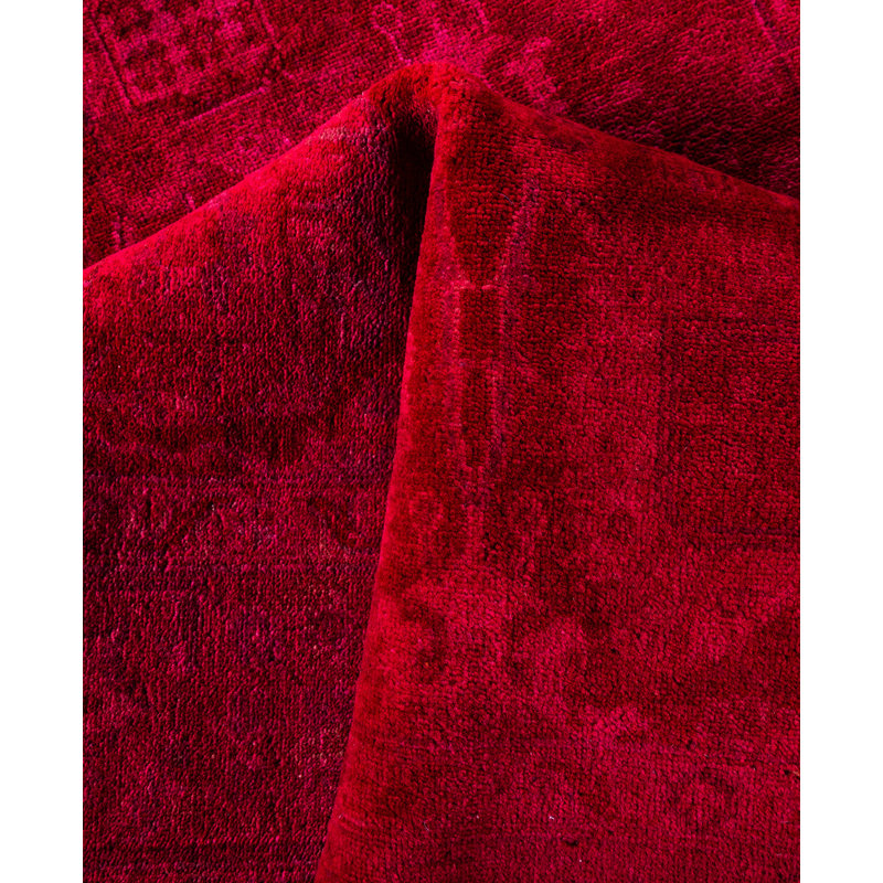 Overdyed Hand-Knotted Wool Modern-Contemporary Pink Area Rug 5' 2" x 8' 1"
