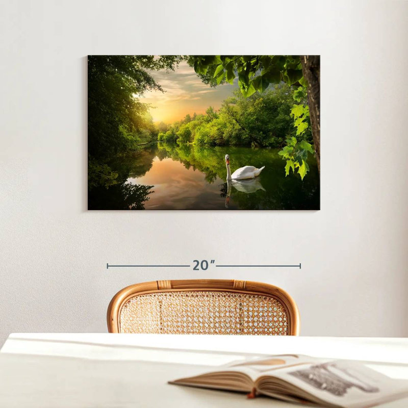 Harnek cygne serein dans la jungle, H 16 po x l 24 po