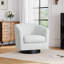 Upholstered Swivel Barrel Chair With Solid Wood Base-181016325
