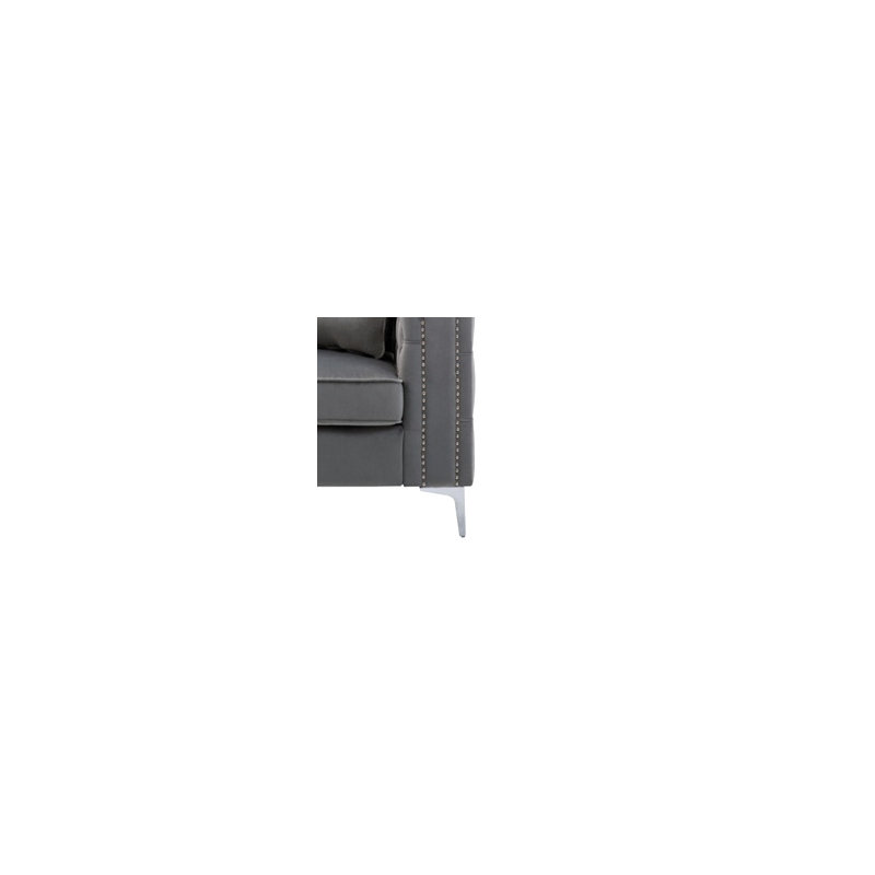 Chaise en velours gris Lorreto