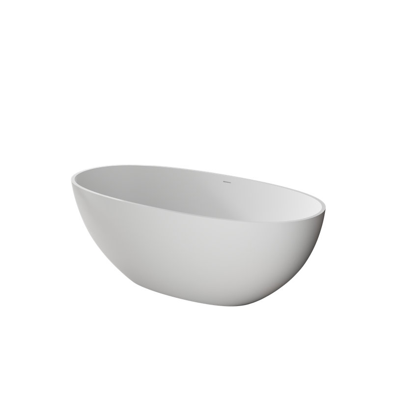 61'' x 29.5'' Freestanding Soaking Solid Surface Bathtub