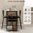 3-Piece Counter Height Dining Set with Storage Shelves and Upholstered Stools, Space-Saving Table for Small Apartments or Kitchens-803702911