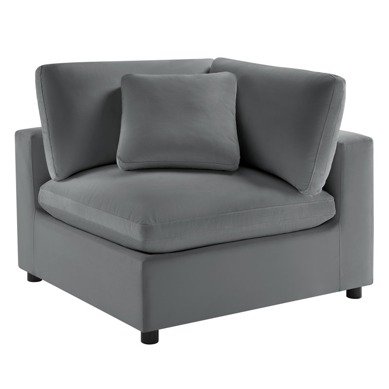 Chaise de coin Jazzmyne, Polyester gris anthracite