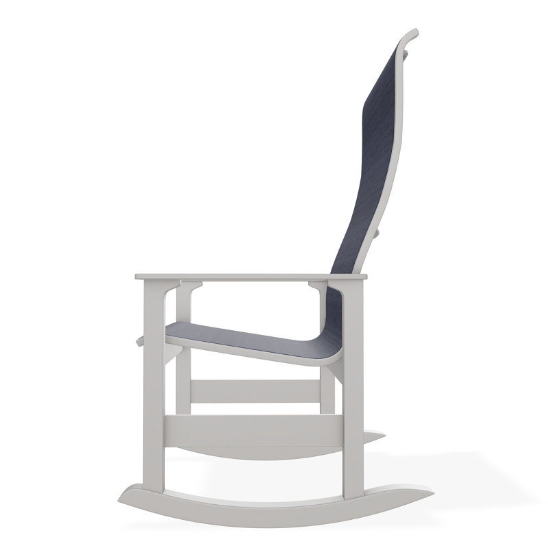 Leeward Polymer Outdoor Lounge Chair, Collect Indigo, Warm Gray
