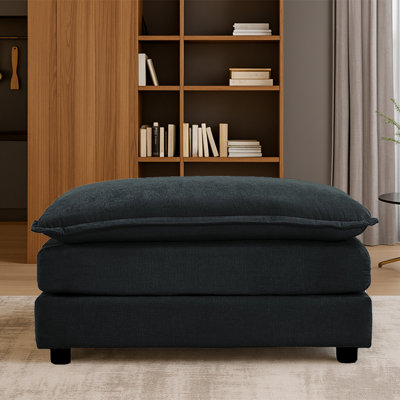 Upholstered Chenille Ottoman by Latitude Run