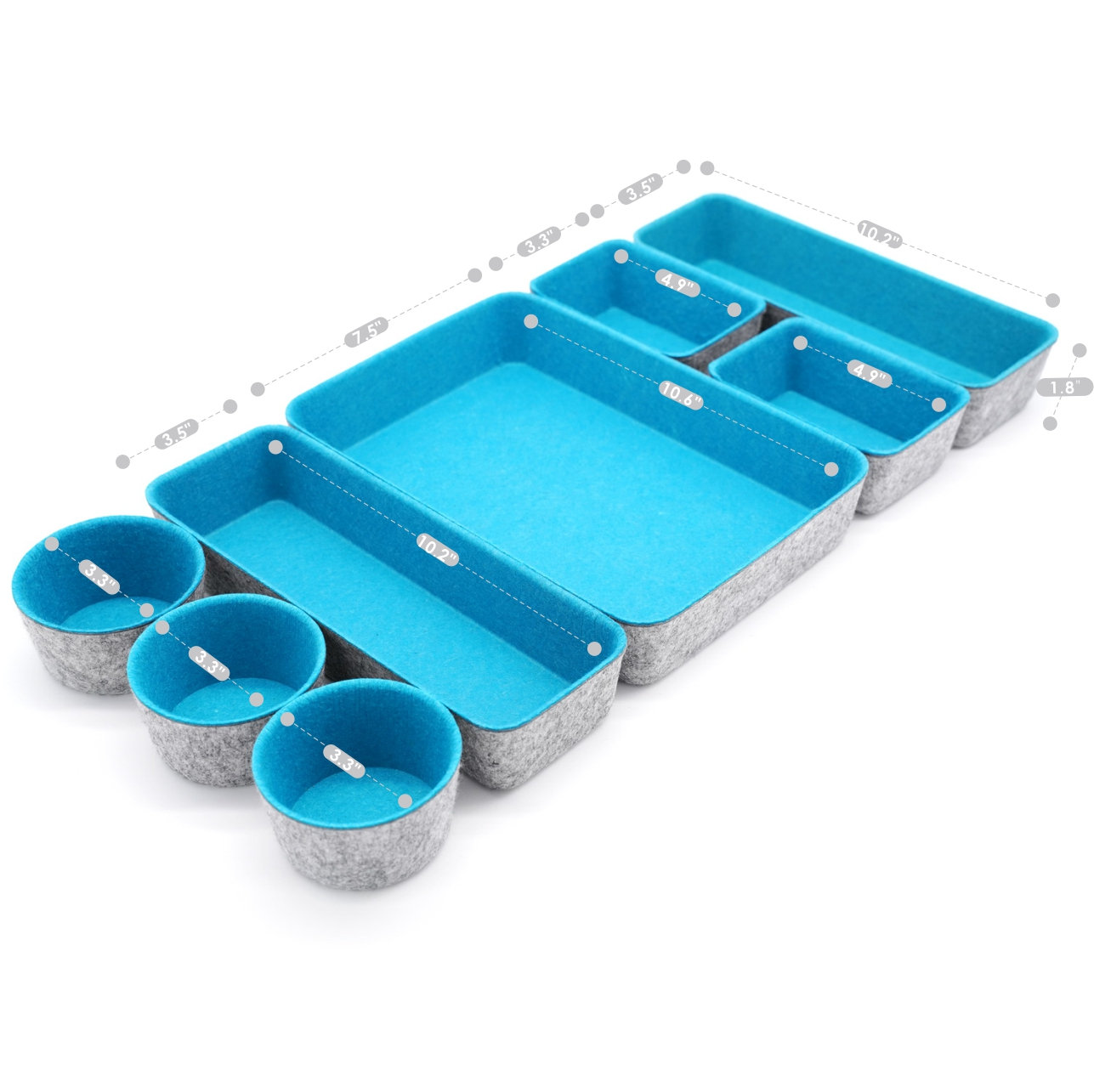 Organizer Set, Turquoise