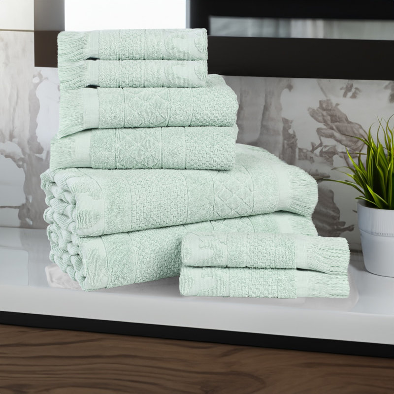 Serviette de bain Rolla, Ensemble de 8 serviettes 8 pièces, Sauge