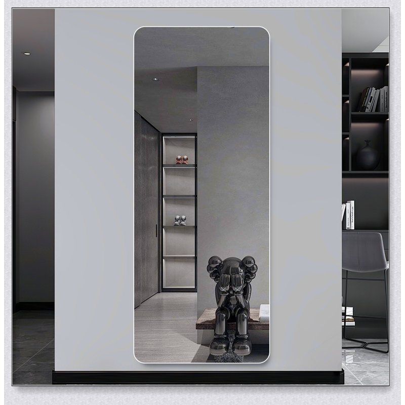 60X15 Inch Full Body Mirror For Living Room And Bedroom, Wall-Mounted With Round Angles And Aviation-Grade Aluminum Frame
