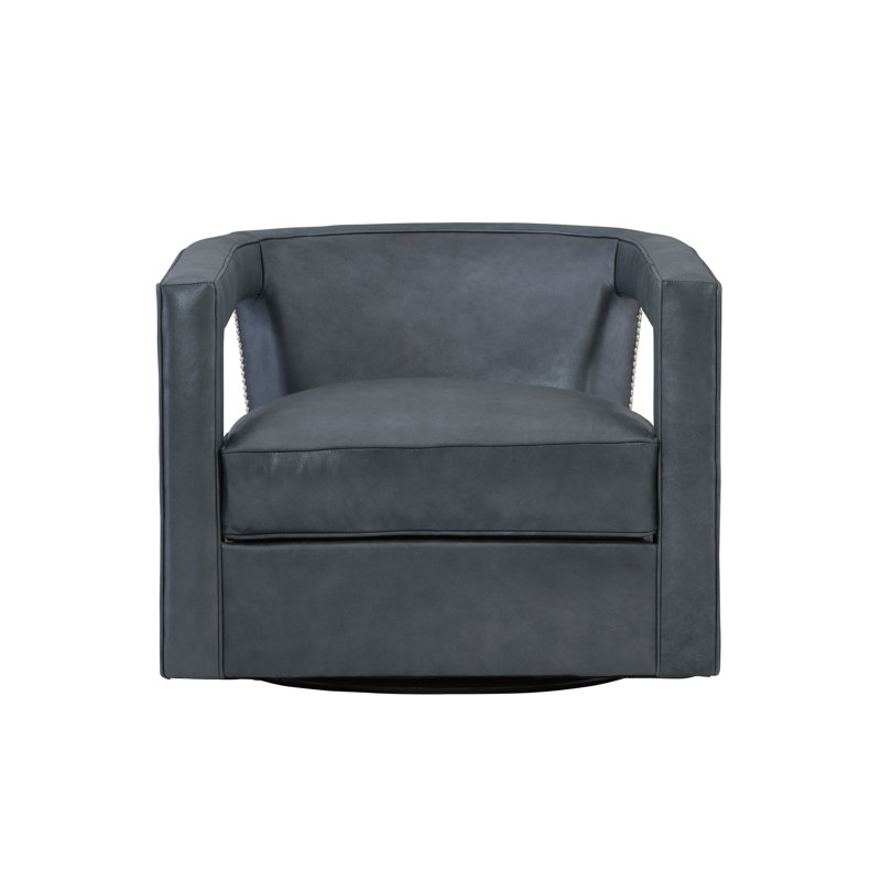 Alana Swivel Barrel Chair, Bright Nickel, Dorado Snow Crypton® Chenille 5558-000
