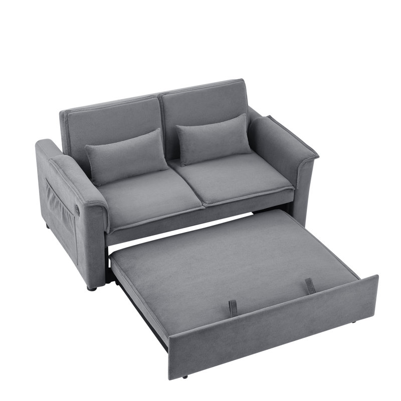Canapé-lit convertible en tissu Modern, Gris