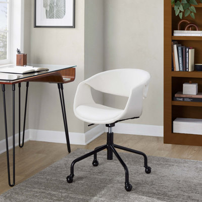 Chaise de travail en métal et similicuir élégant