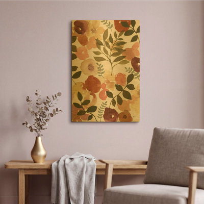 «Garden Dance I» par Laura Horn, art mural en métal doré, 16 po x 24 po