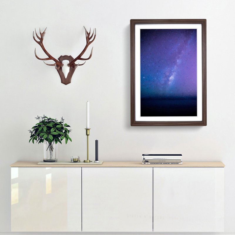 The Milky Way Stars Above Malta - Picture Frame Graphic Art Print, 48cm H x 36cm W x 2cm D, Walnut Framed
