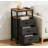 27.6'' Nightstand with Charging Station and Storage, USB Ports & Power Outlets, Nightstand with Drawer and 2 Open Shelves for Living Room Bedroom
