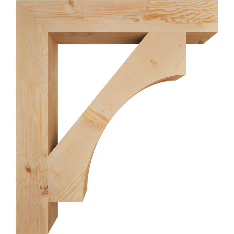 5 1/2"W x 38"D x 44"H Westlake Block Smooth Bracket, Douglas Fir, Douglas Fir (Smooth), 44" H x 5.5" W x 38" D