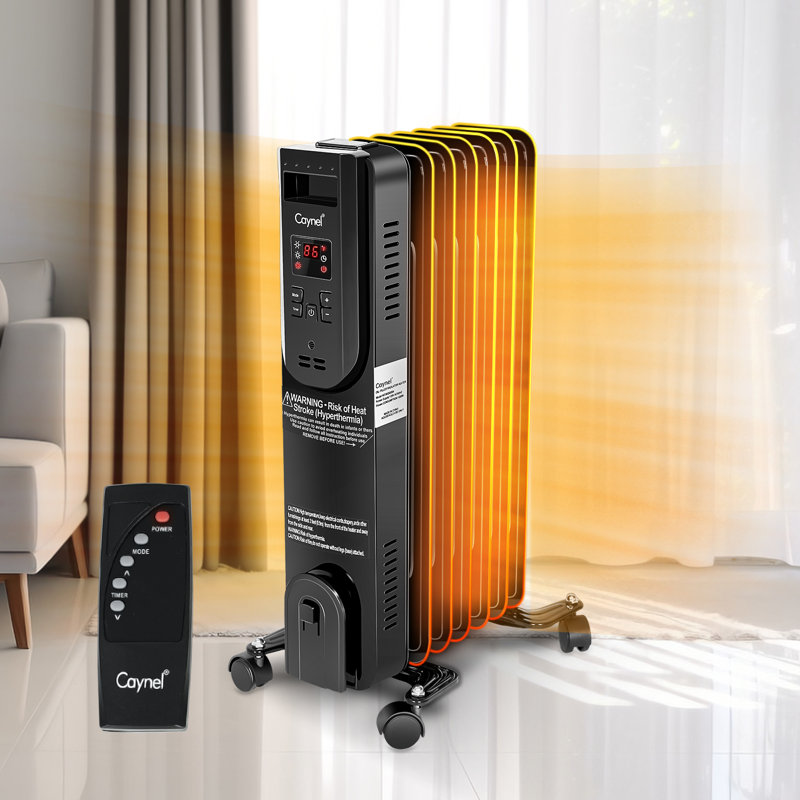 Radiateur électrique CAYNEL 1500 Watts avec thermostat réglable, télécommande incluse