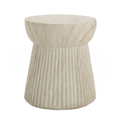 Outdoor Travertine Concrete Side Table