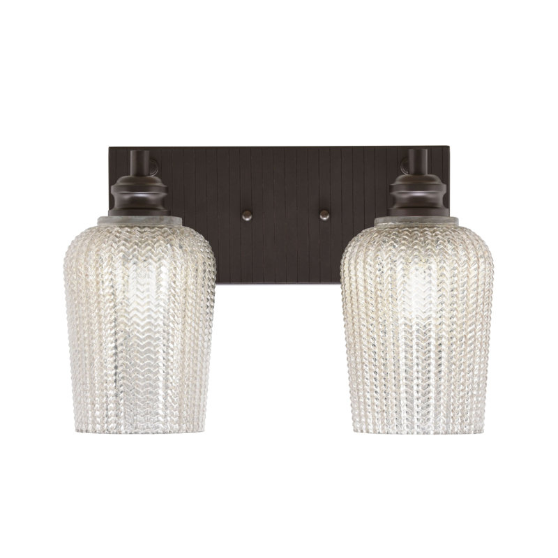 Éclairage pour meuble-lavabo à 2 lumières Avanley, Nickel brossé, Gris
