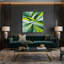 «Geometric Abstraction 79», art mural sur toile verte-422188470