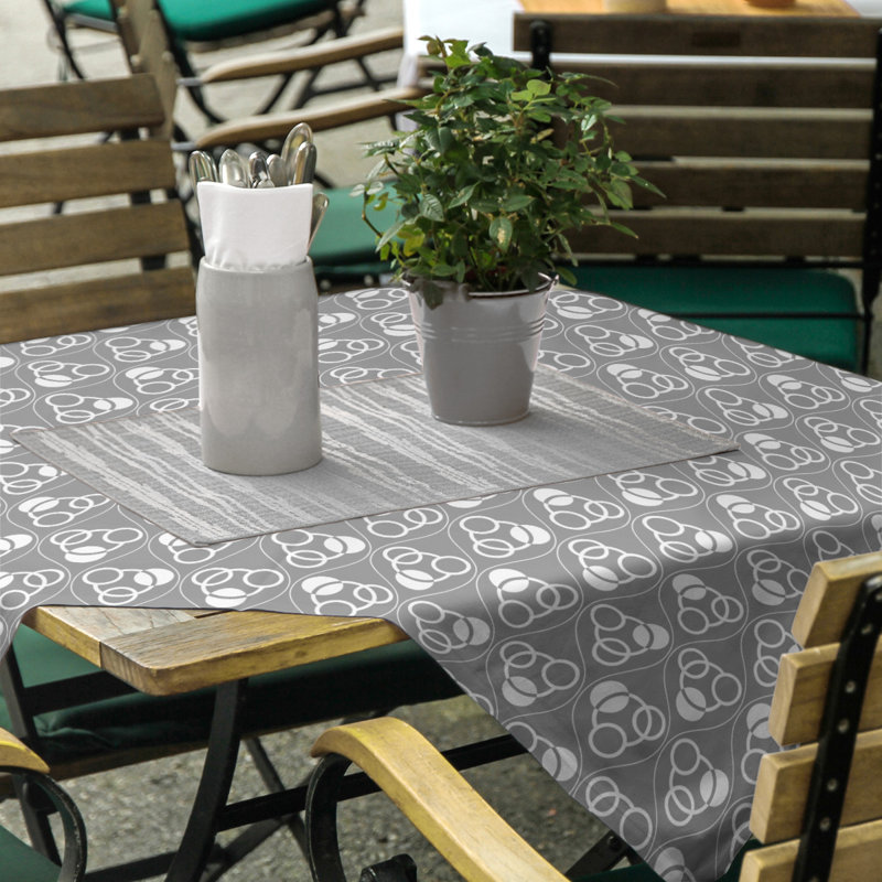 Nappe classiques des cercles et des vagues, Gris/blanc