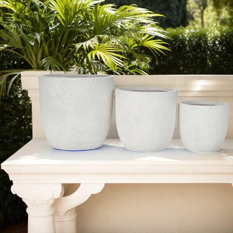 Ensemble de jardinières Durable Mgo, fini mat moderne, utilisation intérieure et extérieure
