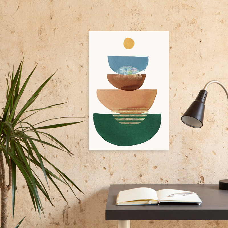 Art minimaliste géométrique abstrait Luna II ludique, H 24 po x l 16 po