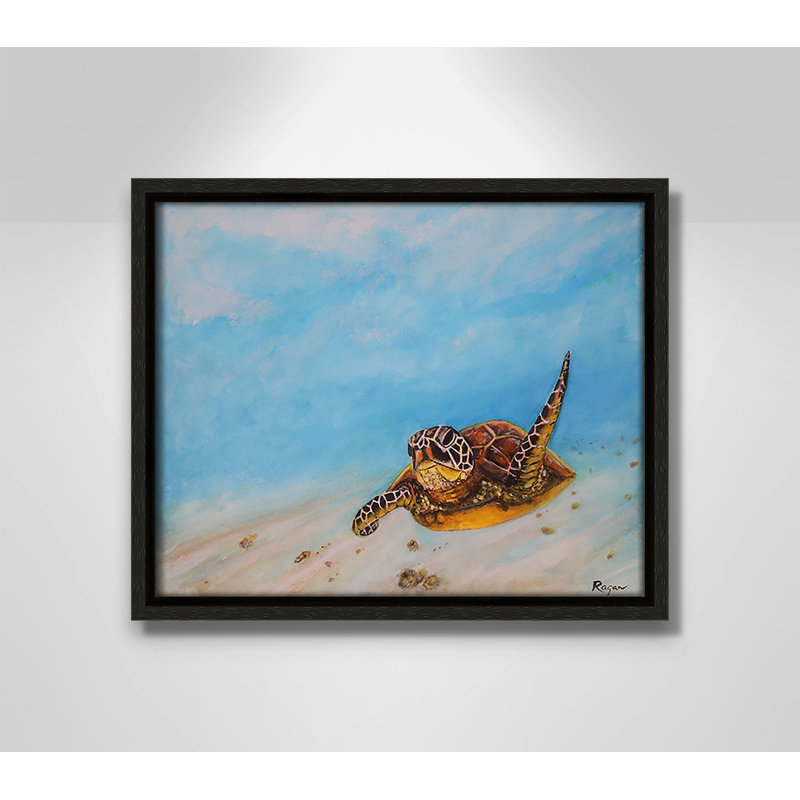 Imprimé de tortue de mer Rashebia par Mike Ragan pour, H 9,5 po x l 11,5 po, Espresso