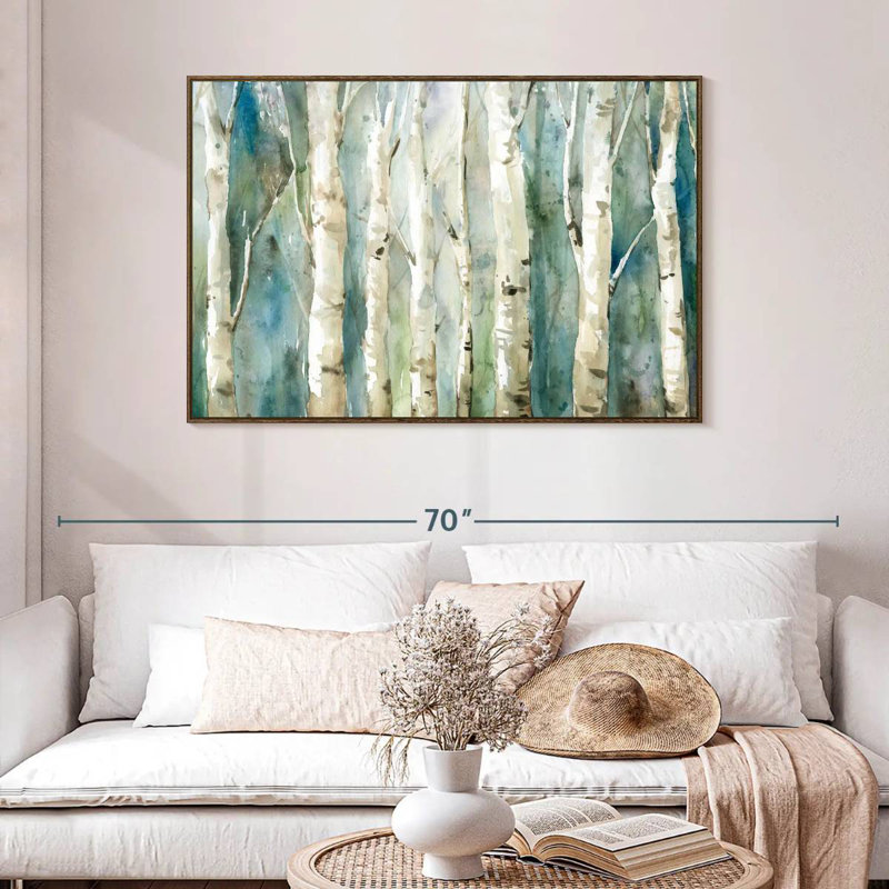 Birch River Walk, 46 po x 31 po, Cadre flottant noyer