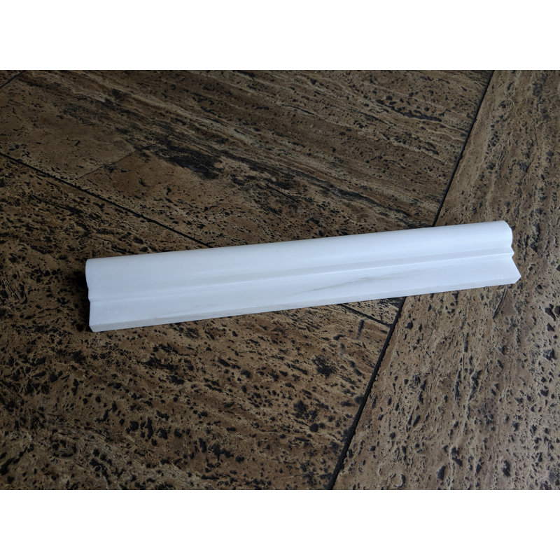 Bianco Dolomite 2" x 12" F1 Chair Rail Marble Look Wall Liner