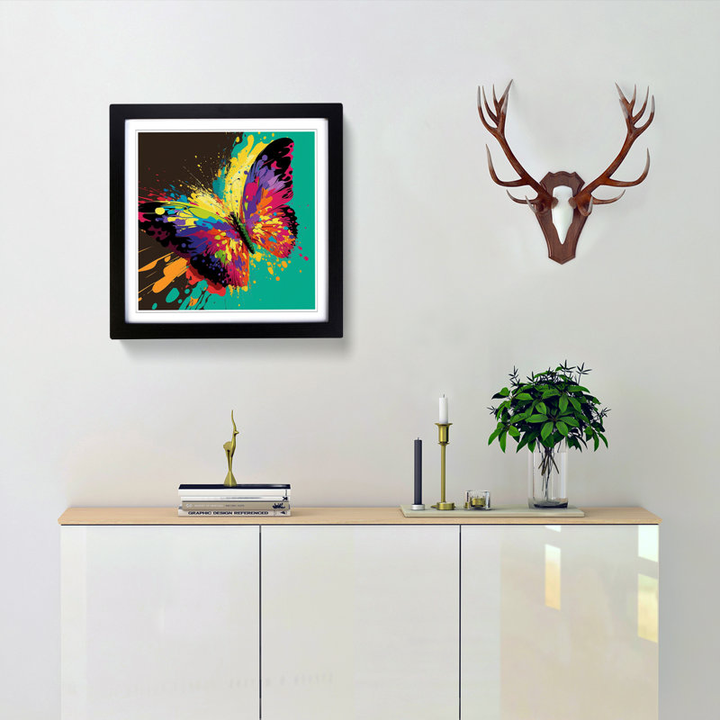 Single Picture Frame Print on Wood, Black