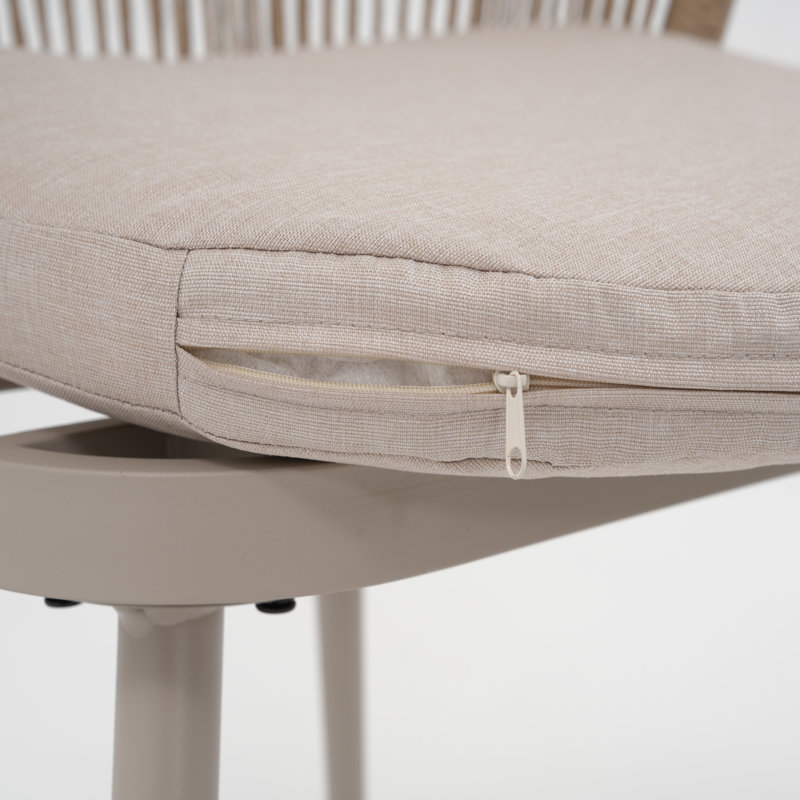 Ensemble de 2 chaises de patio Brittenham résistantes aux intempéries, Brun / Beige