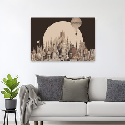 «Global Architectural Fantasy», art abstrait rétro, art mural de ville
