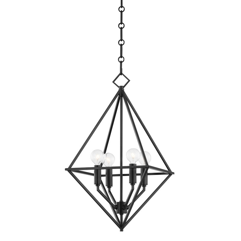 Haines 4 - Light Chandelier, White Plaster, 21.5" H x 16.5" W x 16.5" D