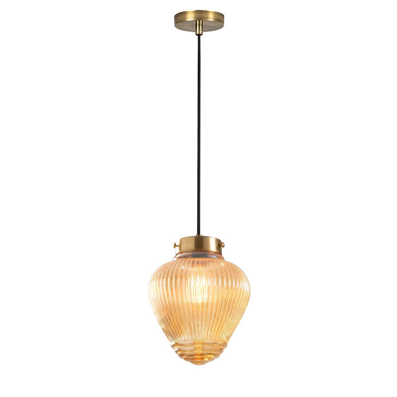Luminaire suspendu simple à 1 lumière Callista, Ambre