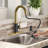 Pull Down Single Handle Kitchen Faucet with Accessories-62467305