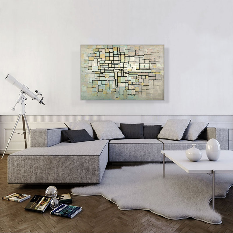 "Composition 1913" par Piet Mondrian, reproduction d'art sur toile tendue, H 26 po x l 40 po x 1,5 po